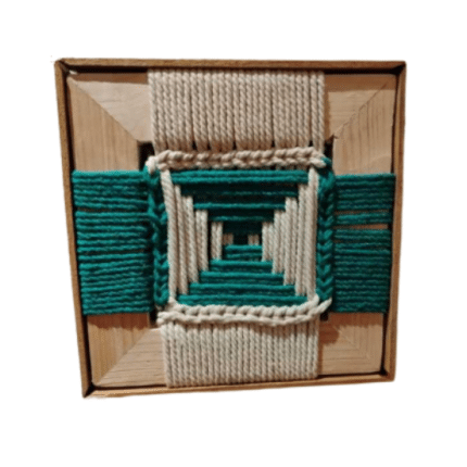 Green and White Traditional Weaved Mini Wall Tile
