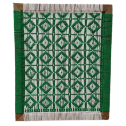 Green and White Geometric Weaved Wall Tiles