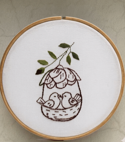 Love Birds Nest Hoop Frame