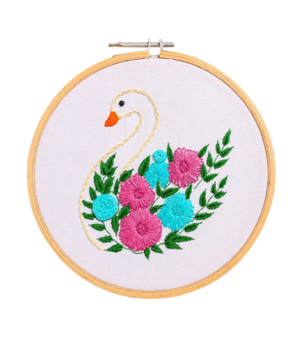 Floral Swan Hoop Frame