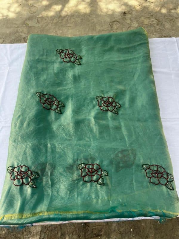 Sea Green Silk Fendy Dress Material